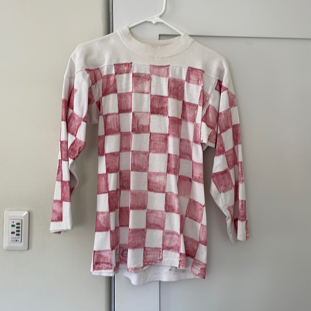 Hand painted distressed vintage football tee - 1950s vintage
